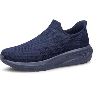🆕Women Blue Slip On Walking Shoes Flat Lightweight Breathable Casual Sneakers